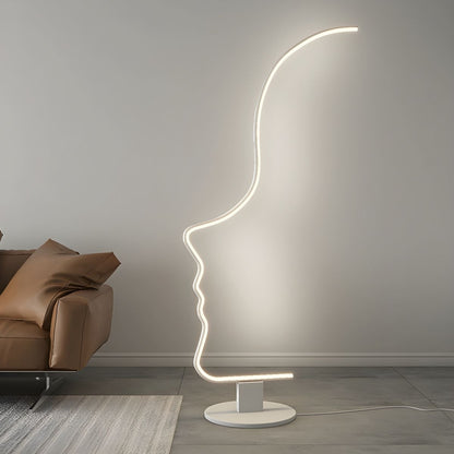 Modern  Human Face LED Floor Lamp White