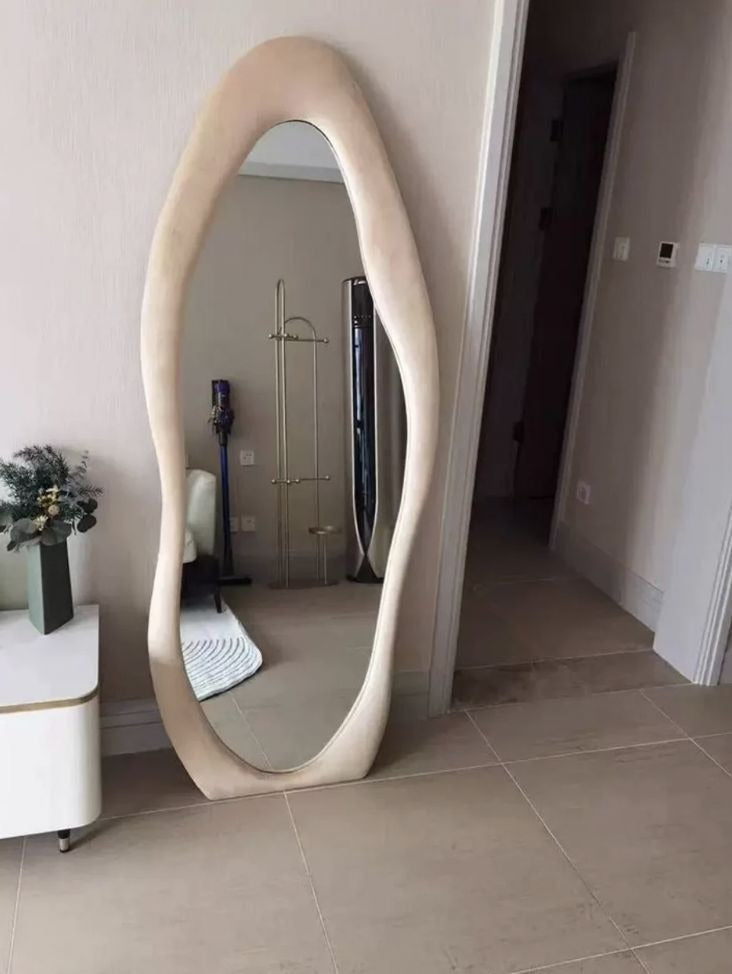 Cloudy shape Mirror luxury fabric frame