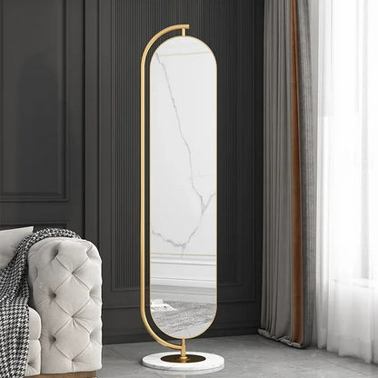 Stella Oval Rotatable Mirror with Back Hanger Golden Frame