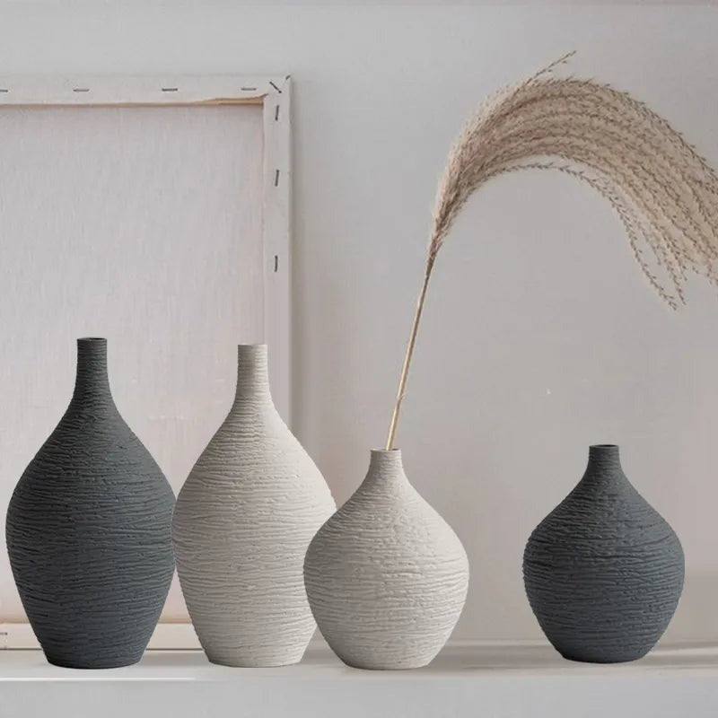 Narrow Mouthed Ceramic Vase Set