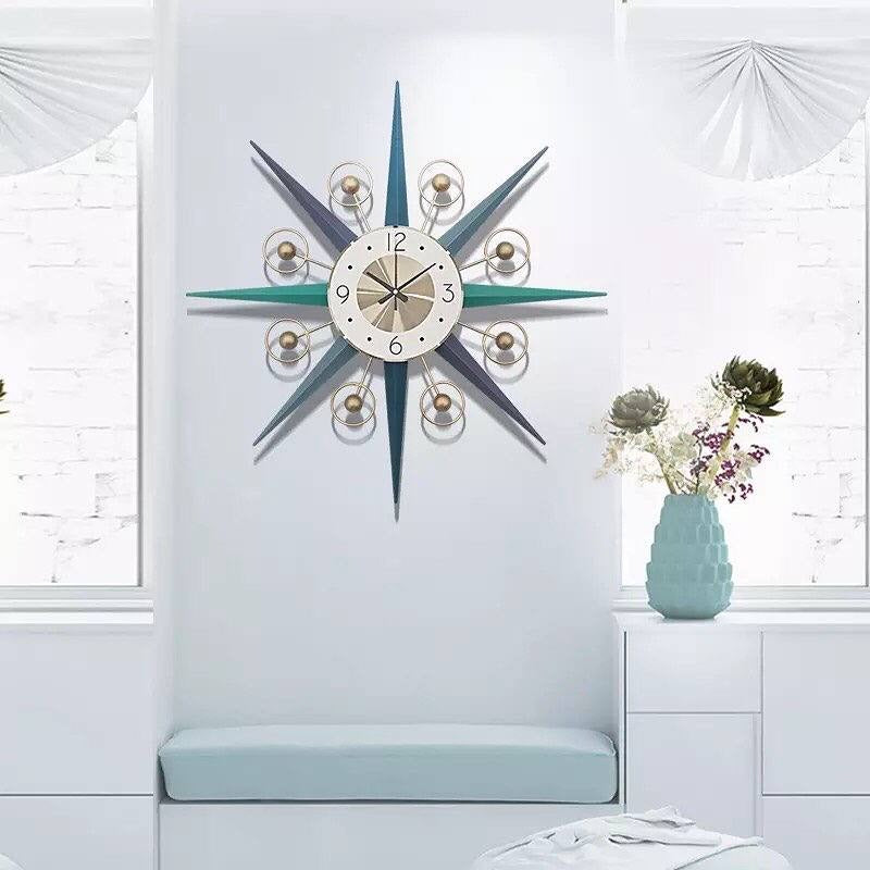 Starburst Metal Art Wall Clock