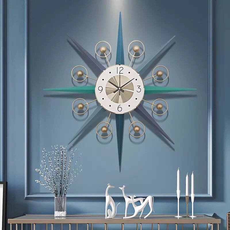 Starburst Metal Art Wall Clock