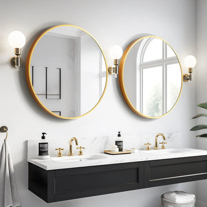 Round Wall Mirror Gold