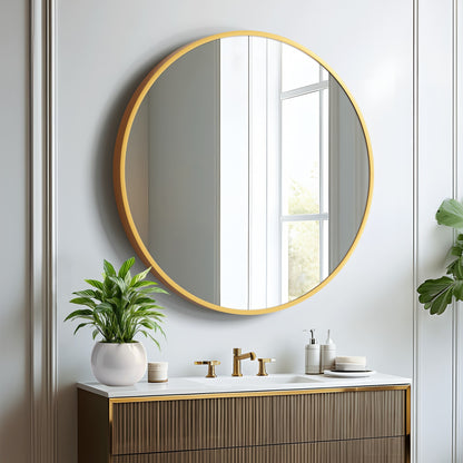 Round Wall Mirror Gold