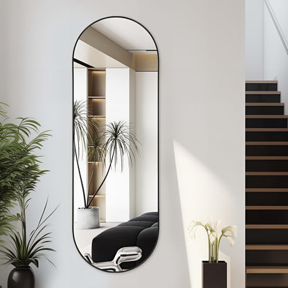 Oval Wall Mirror Black Frame