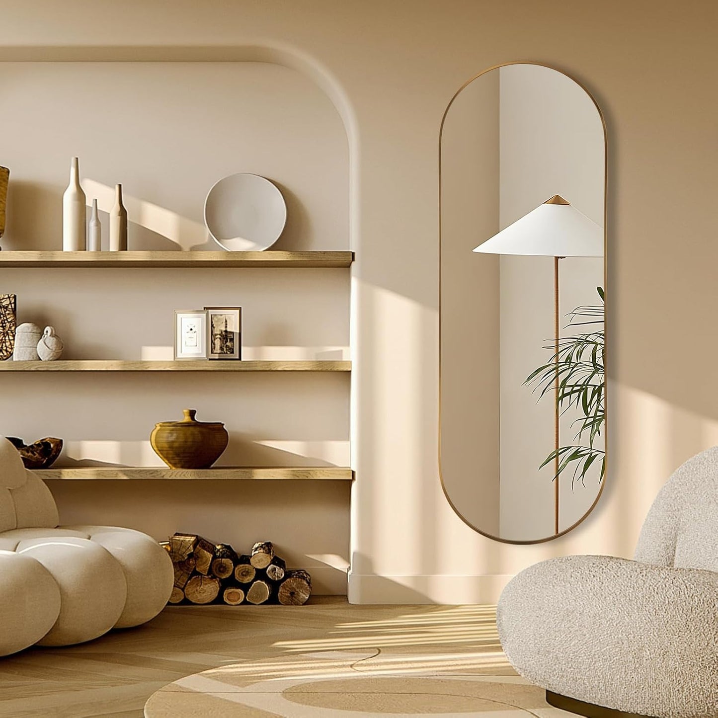 Oval Wall Mirror Gold Frame