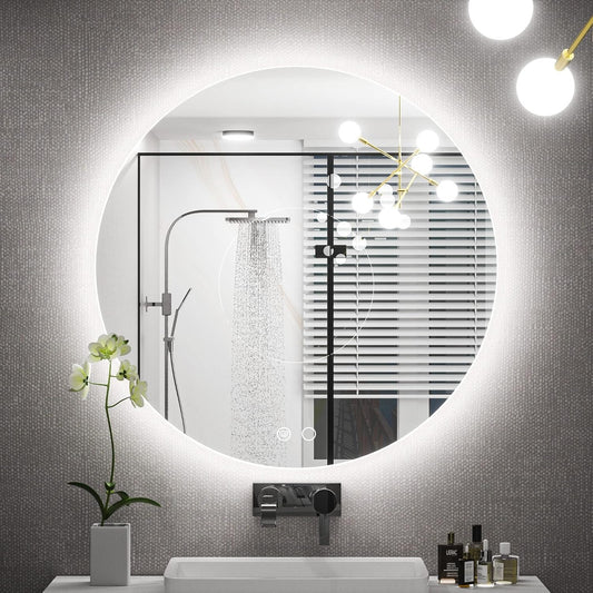 Round Wall Mirror Frameless  with Backlit