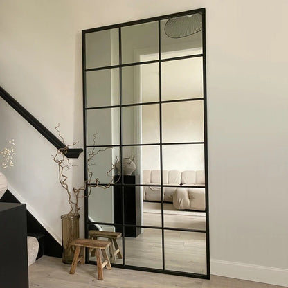 Full Length Black Rectangular window Mirror