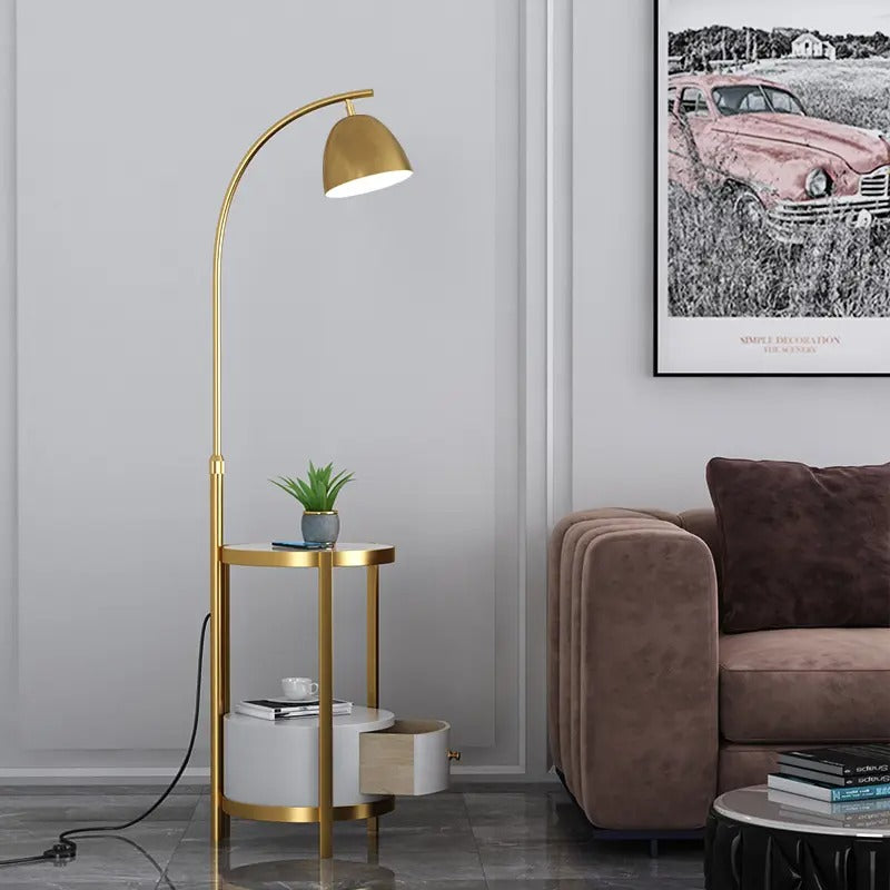 Nivo Side Table Floor Lamp with Drawer