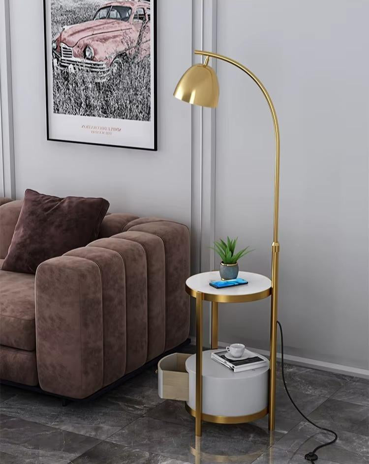 Nivo Side Table Floor Lamp with Drawer