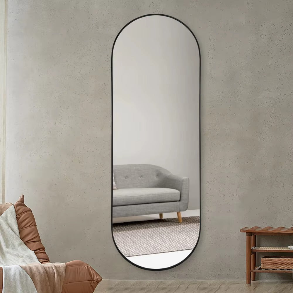 Oval Wall Mirror Black Frame