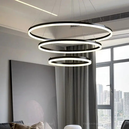 Modern Three LED Rings Chandelier