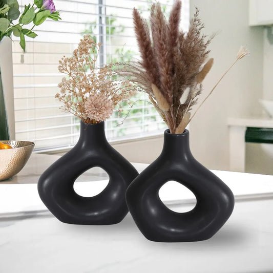 Marina Bliss Ceramic Vase Set Black