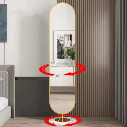 Stella Oval Rotatable Mirror with Back Hanger Golden Frame