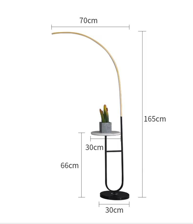 مصباح أرضي LED مقوس مع صينية