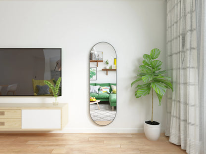 Oval Wall Mirror Black Frame