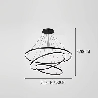 Modern Three LED Rings Chandelier