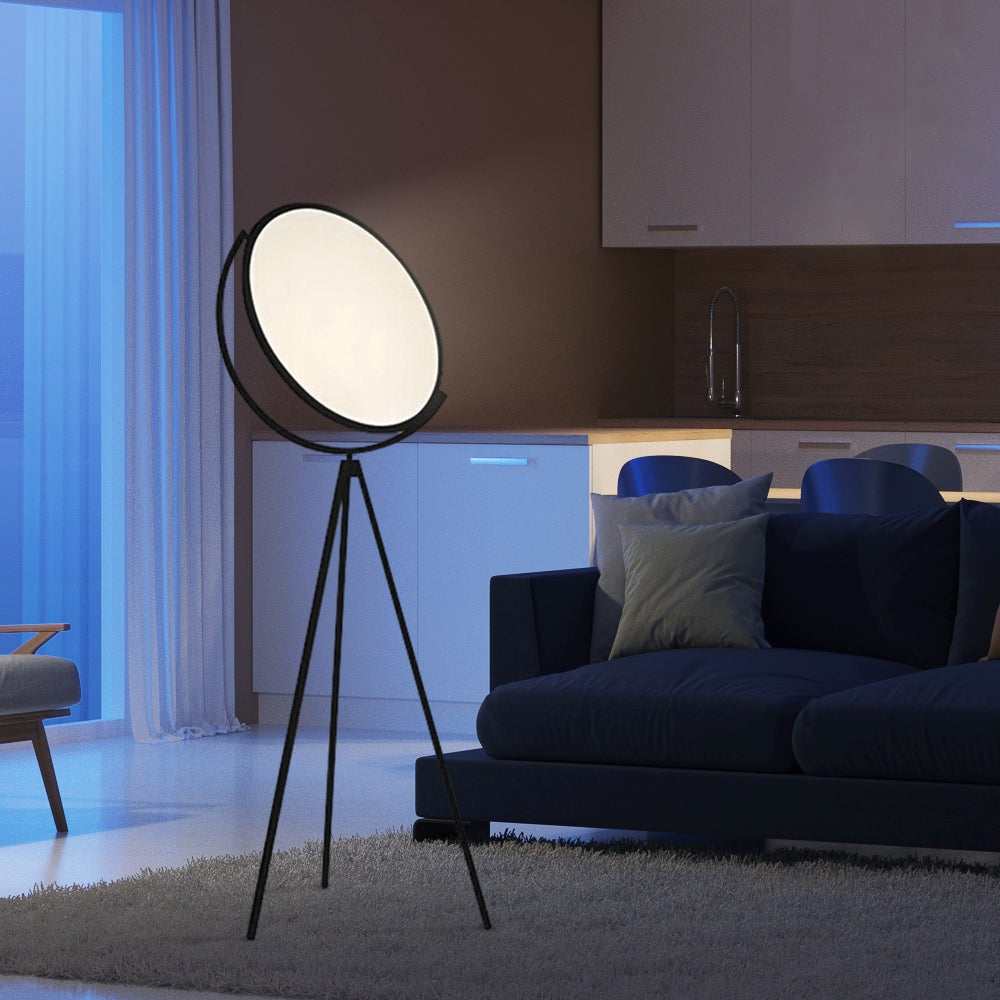 Round Adjustable LED Tripod Floor Lamp