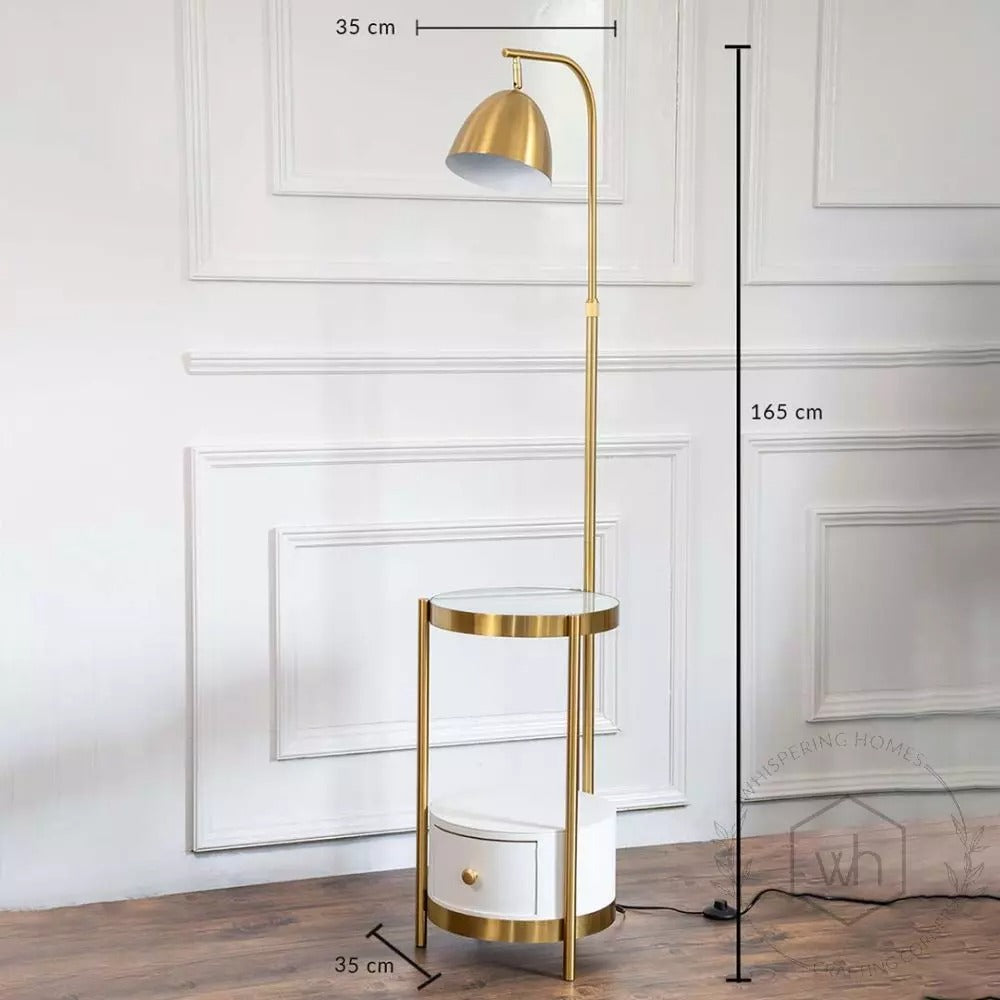 Nivo Side Table Floor Lamp with Drawer