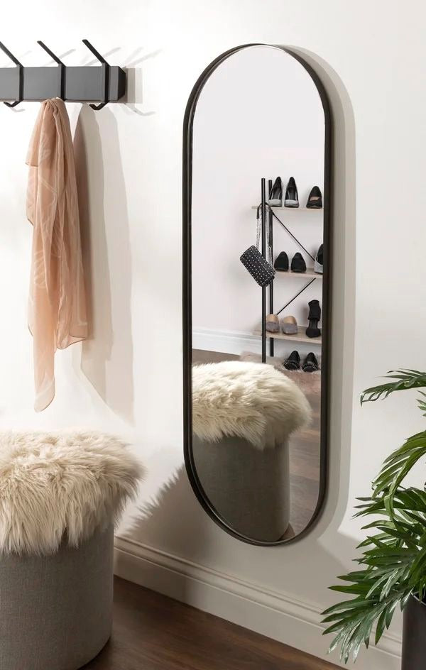 Oval Wall Mirror Black Frame