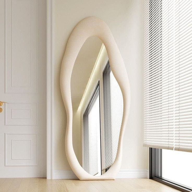 Cloudy shape Mirror luxury fabric frame