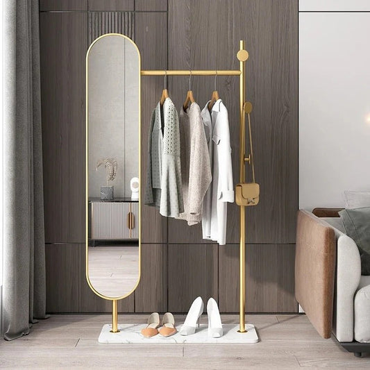 Clothes Rack With Oval Mirror