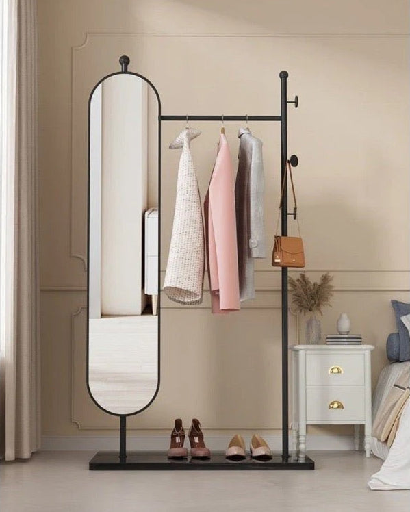 Clothes Rack With Oval Mirror