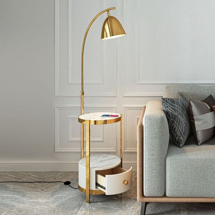 Nivo Side Table Floor Lamp with Drawer