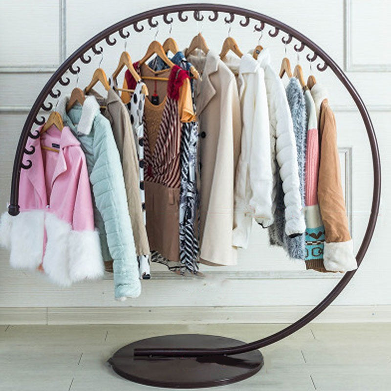 Half Moon Metal Black Floor-Standing Clothing Rack