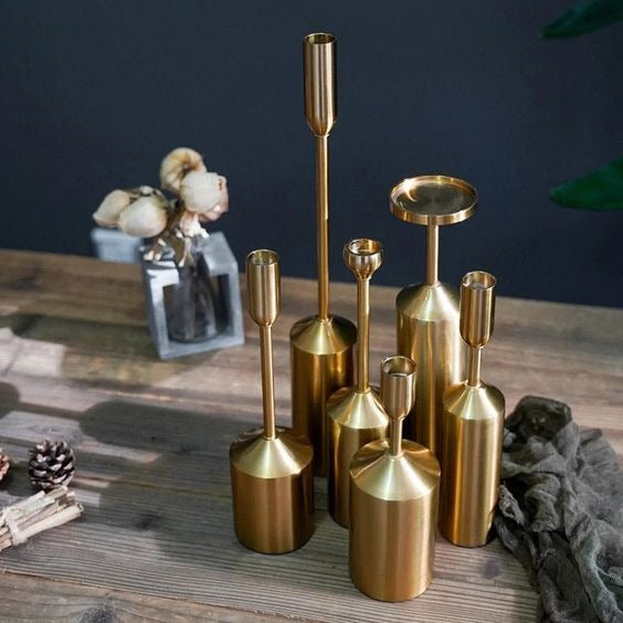 Gold Candles holder set