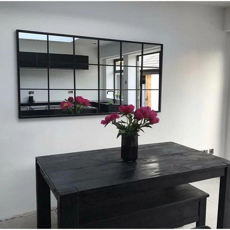 Full Length Black Rectangular window Mirror