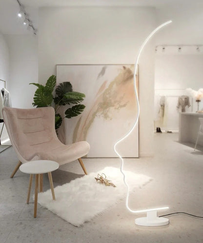 Modern  Human Face LED Floor Lamp White