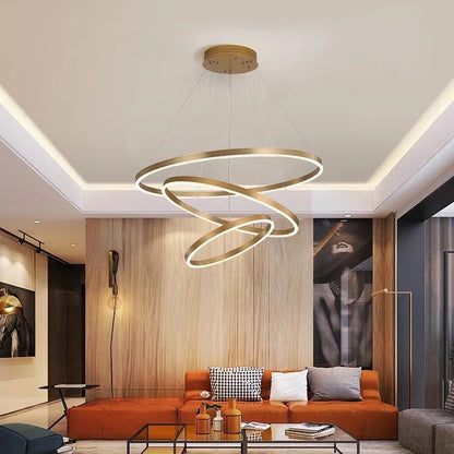 Modern Three LED Rings Chandelier