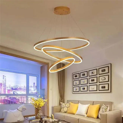 Modern Three LED Rings Chandelier