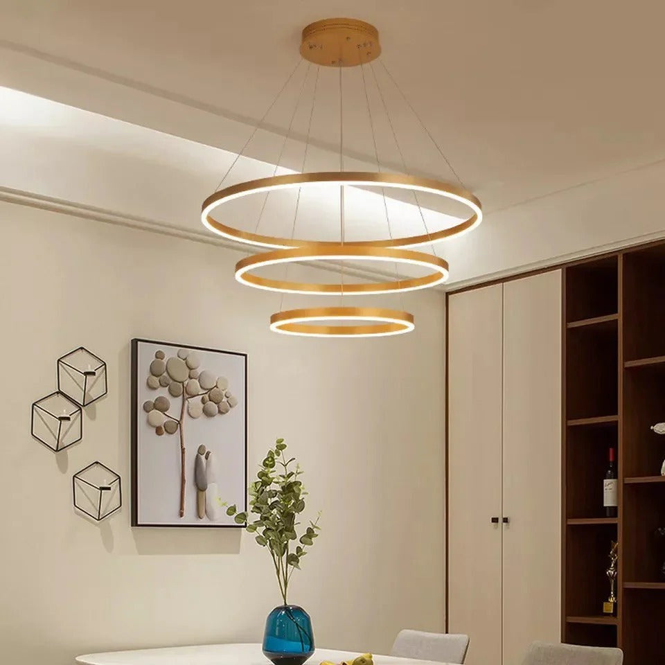 Modern Three LED Rings Chandelier