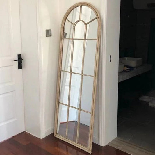 Antique Window Arched Metal  Mirror