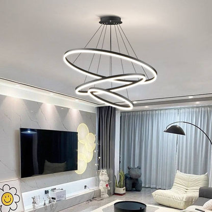 Modern Three LED Rings Chandelier